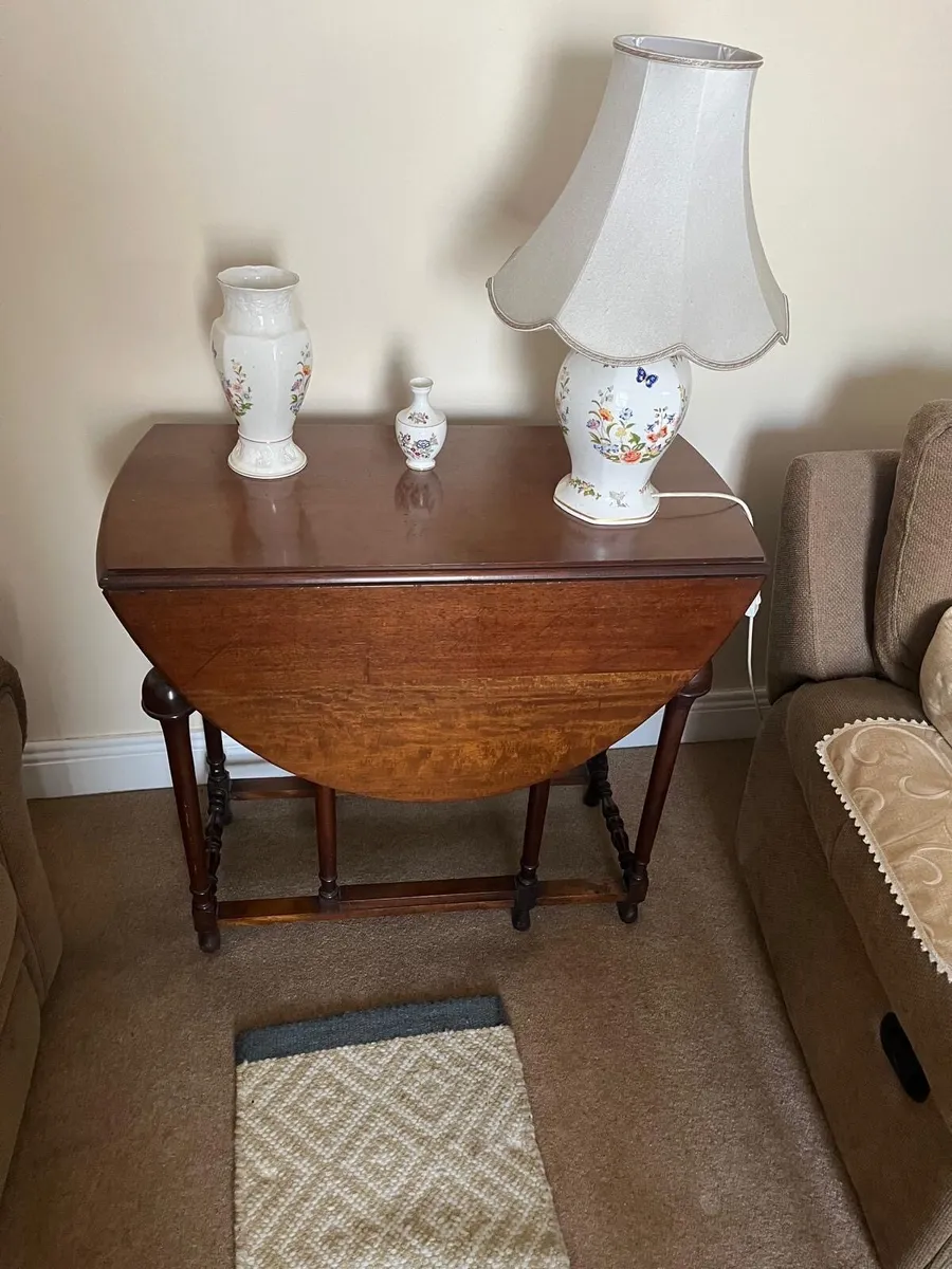 Double Flat Oak Table with 2 Drawers - Image 1