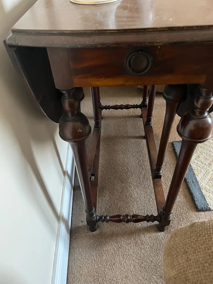 Double Flat Oak Table with 2 Drawers - Image 2