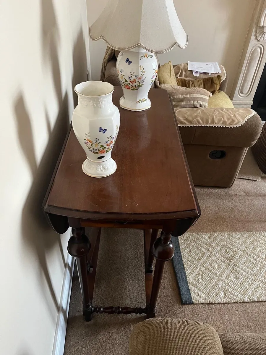 Double Flat Oak Table with 2 Drawers - Image 3