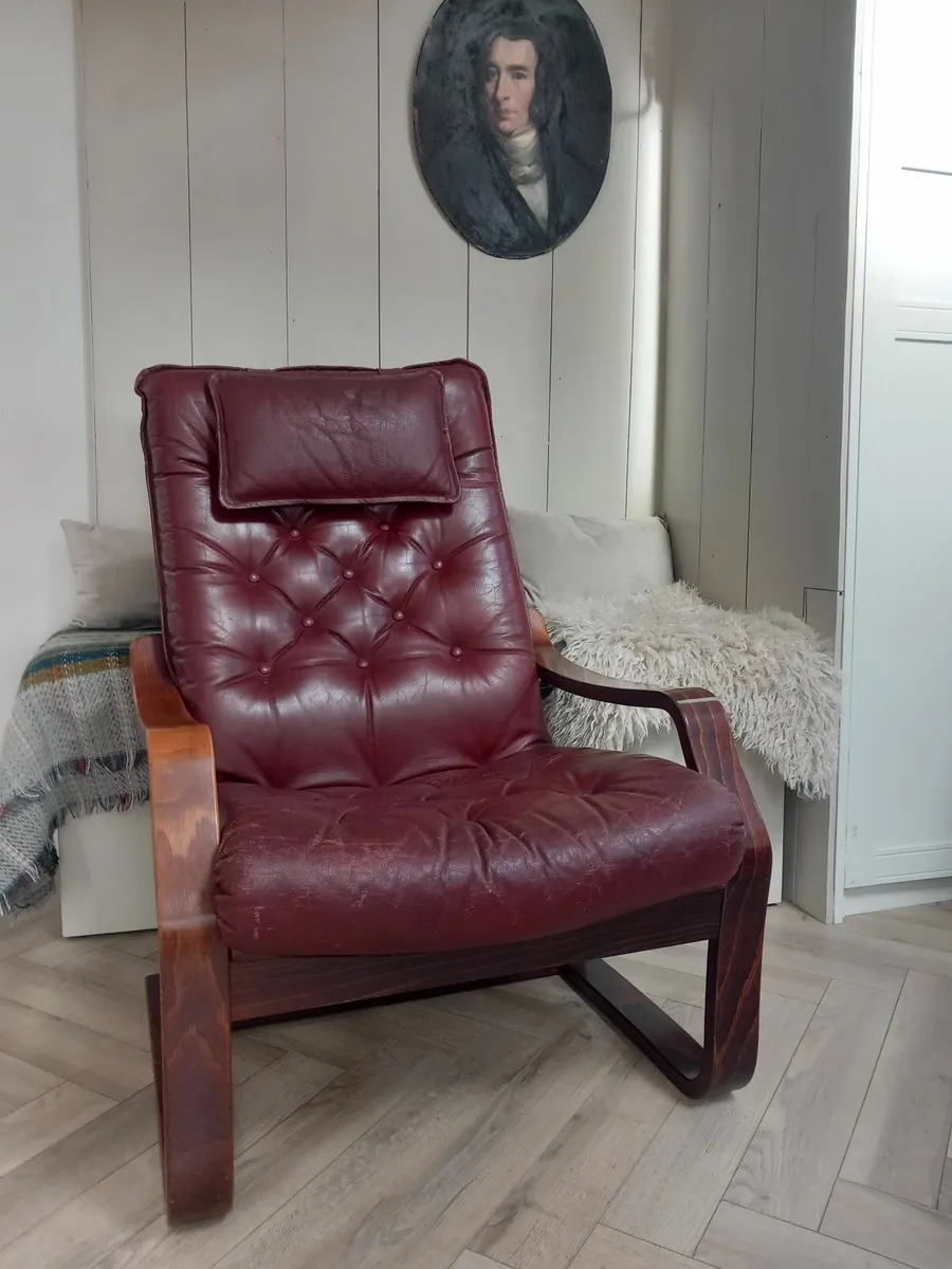 Vintage  Danish leather armchair - Image 4