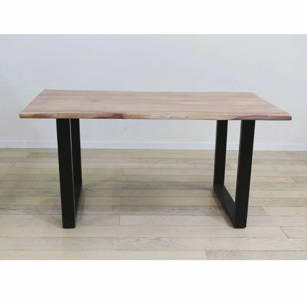 Solid Acacia Wood Dining Table 160 - Rustic - Image 2