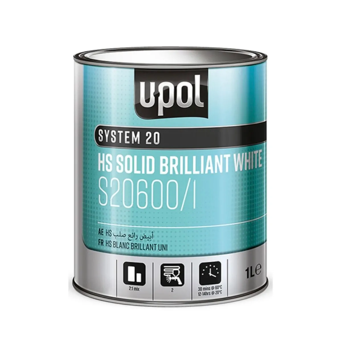 U-POL Solid Brilliant White Paint 1L – S20600/1 - Image 1