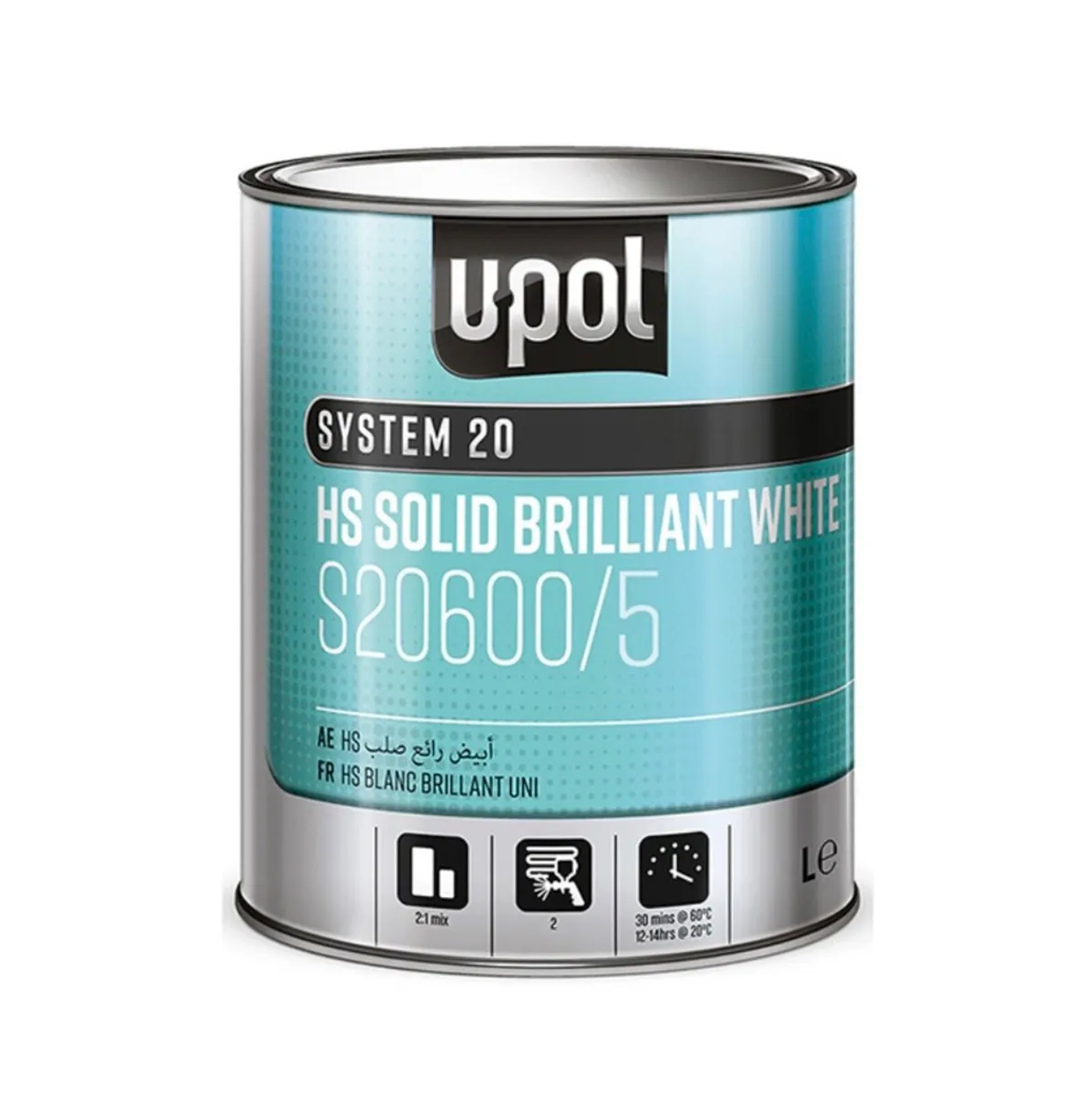 U-POL Solid Brilliant White Paint 5L – S20600/5 - Image 1