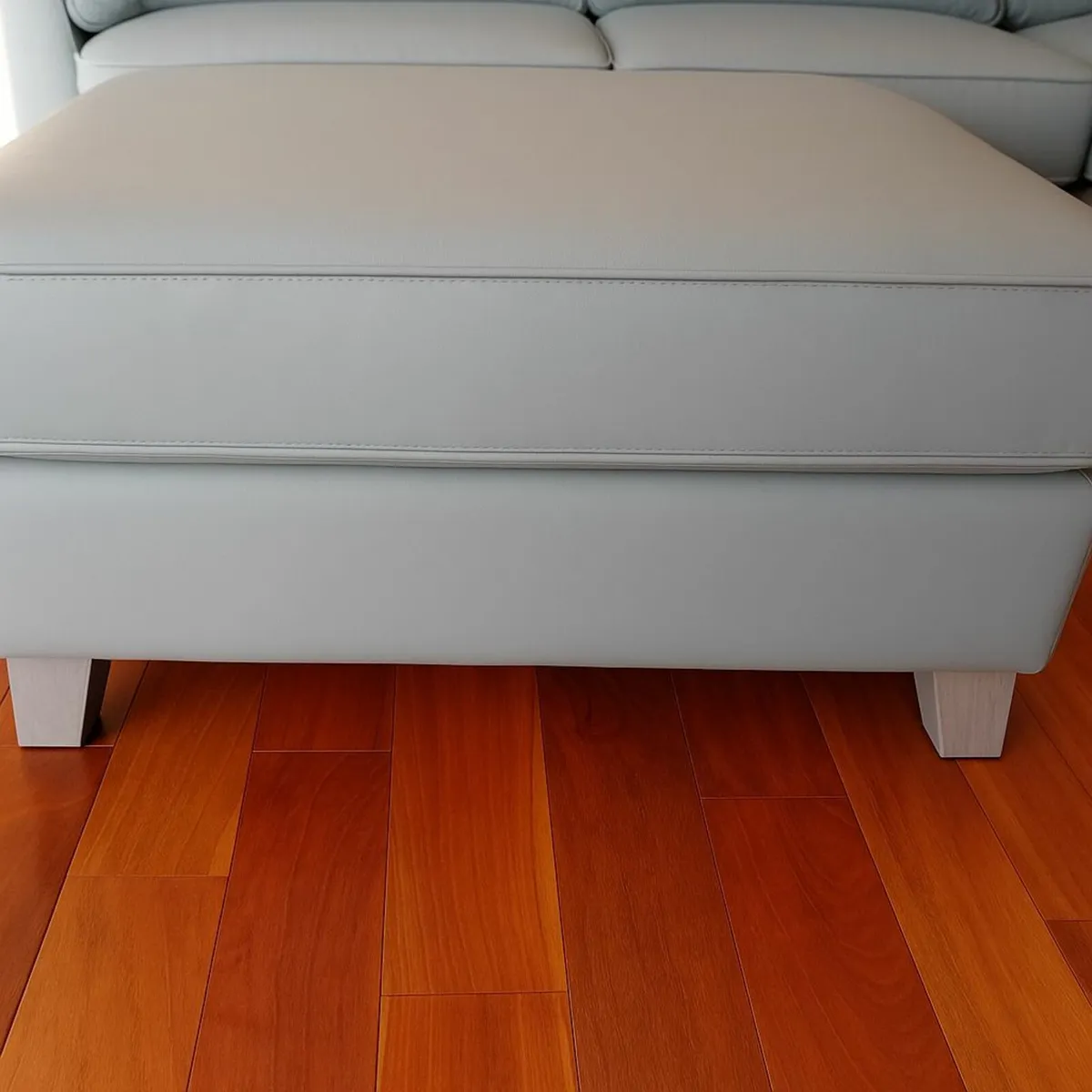 Cannes Corner Leather Couch with Ottoman Footstool - Image 4