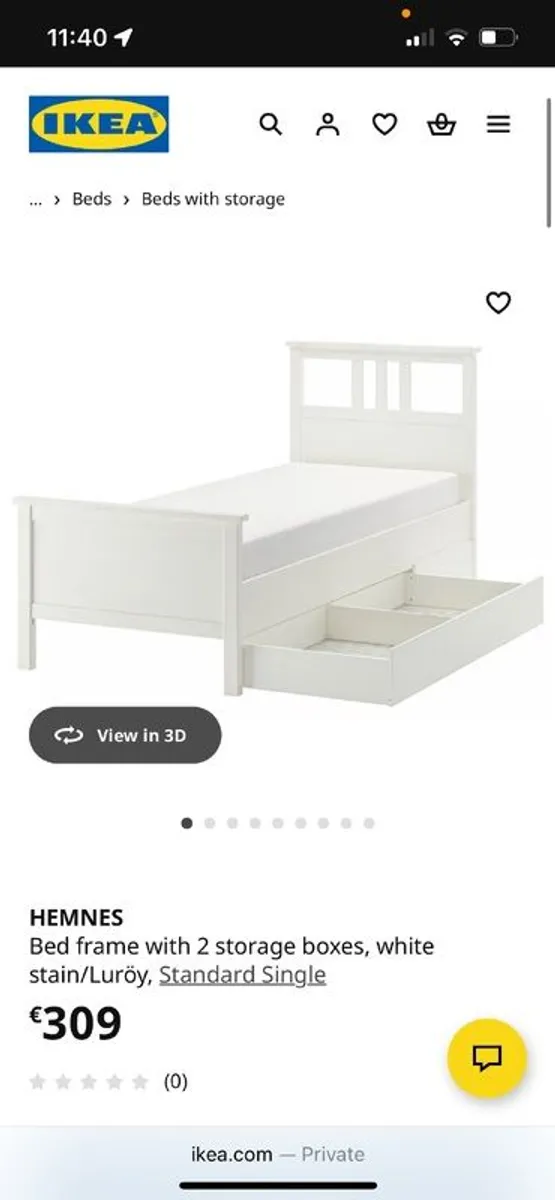 ikea single bed with drawers - Image 3