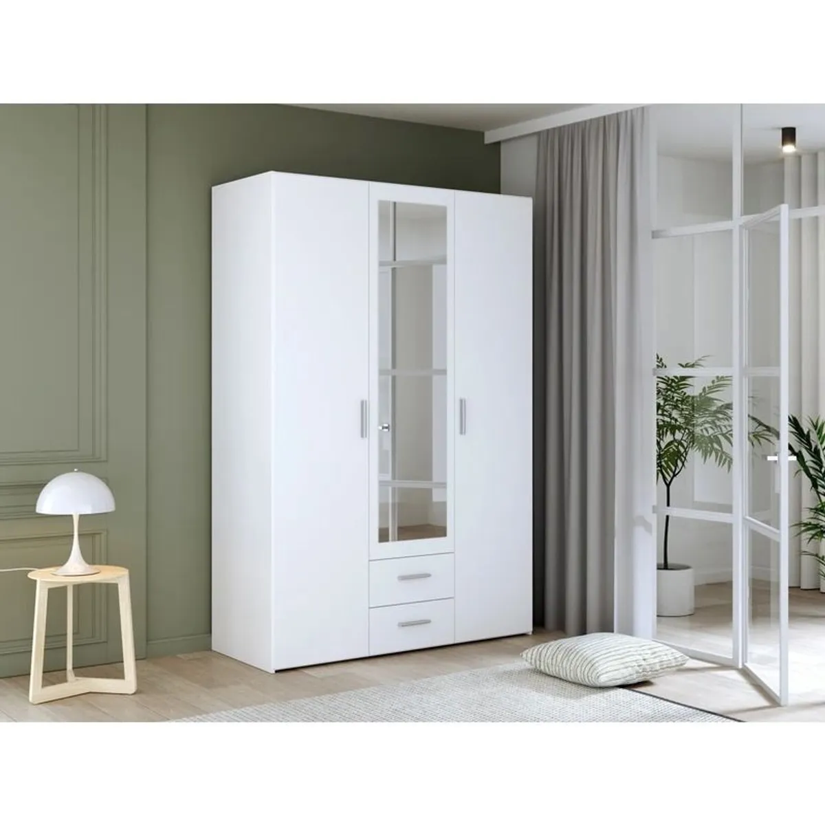 Premium 3-Door Wardrobe with Mirror & Drawers - Stylish & Practical - Image 1