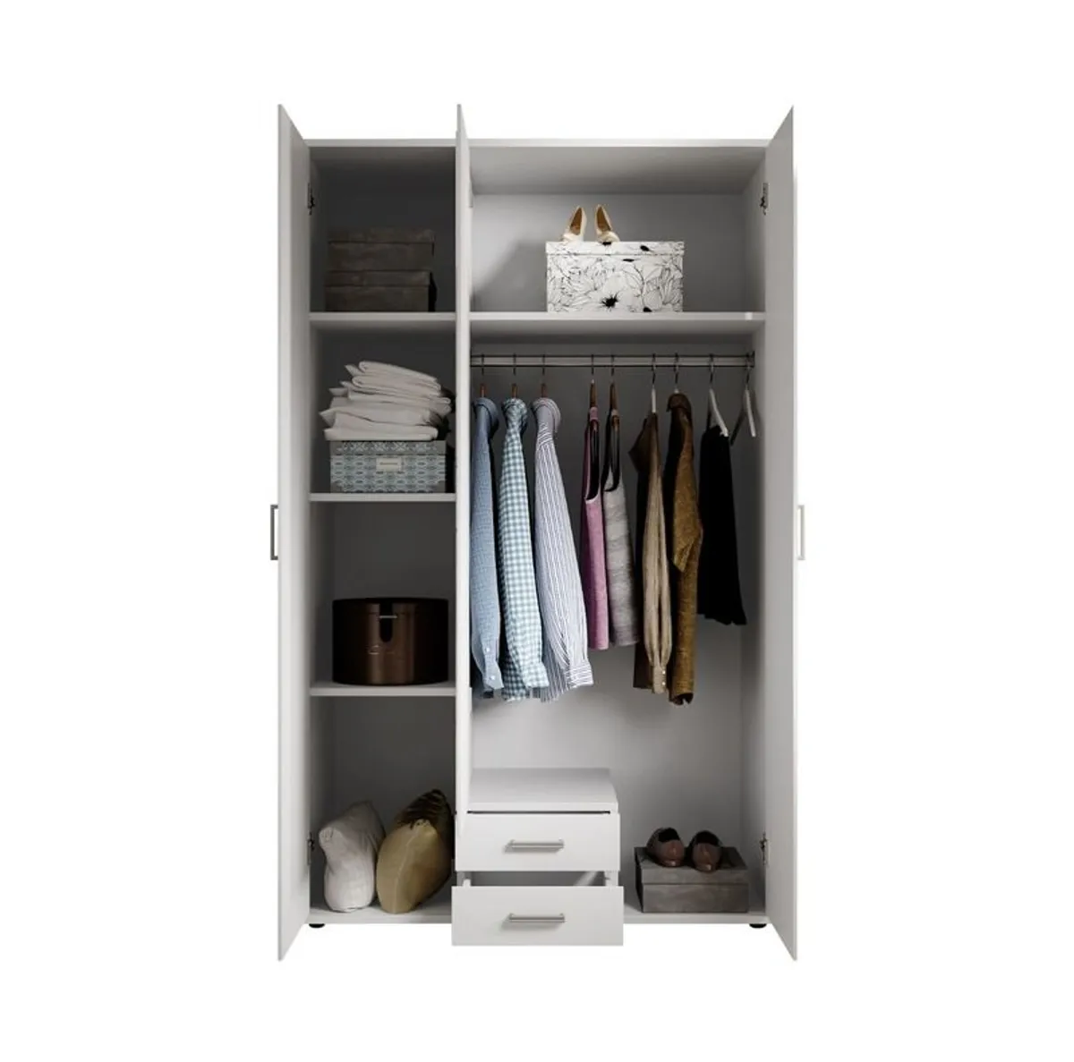 Premium 3-Door Wardrobe with Mirror & Drawers - Stylish & Practical - Image 2