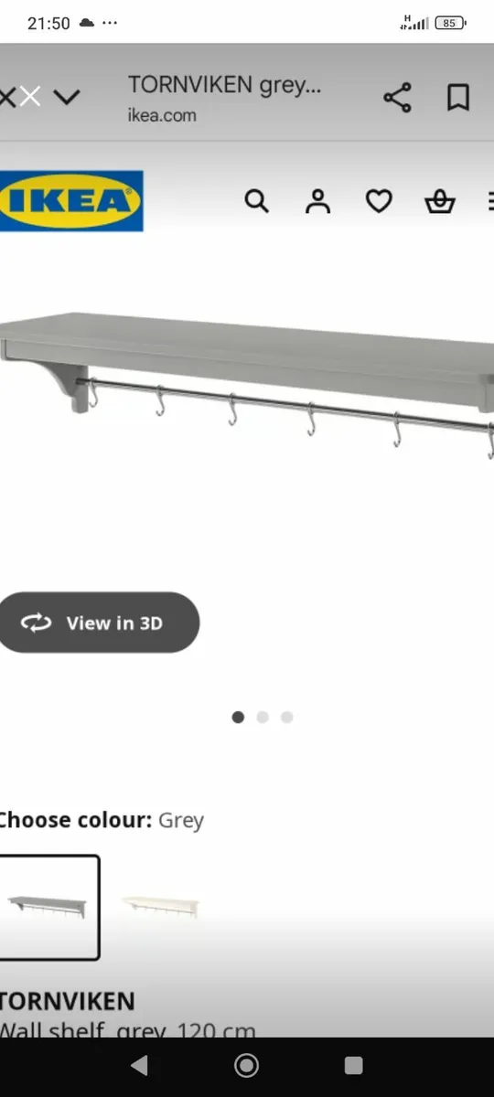 Kitchen shelves with rail and hooks - Image 2