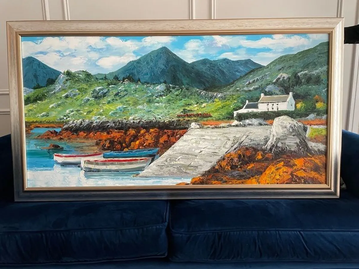 large oil on canvas painting - Image 3