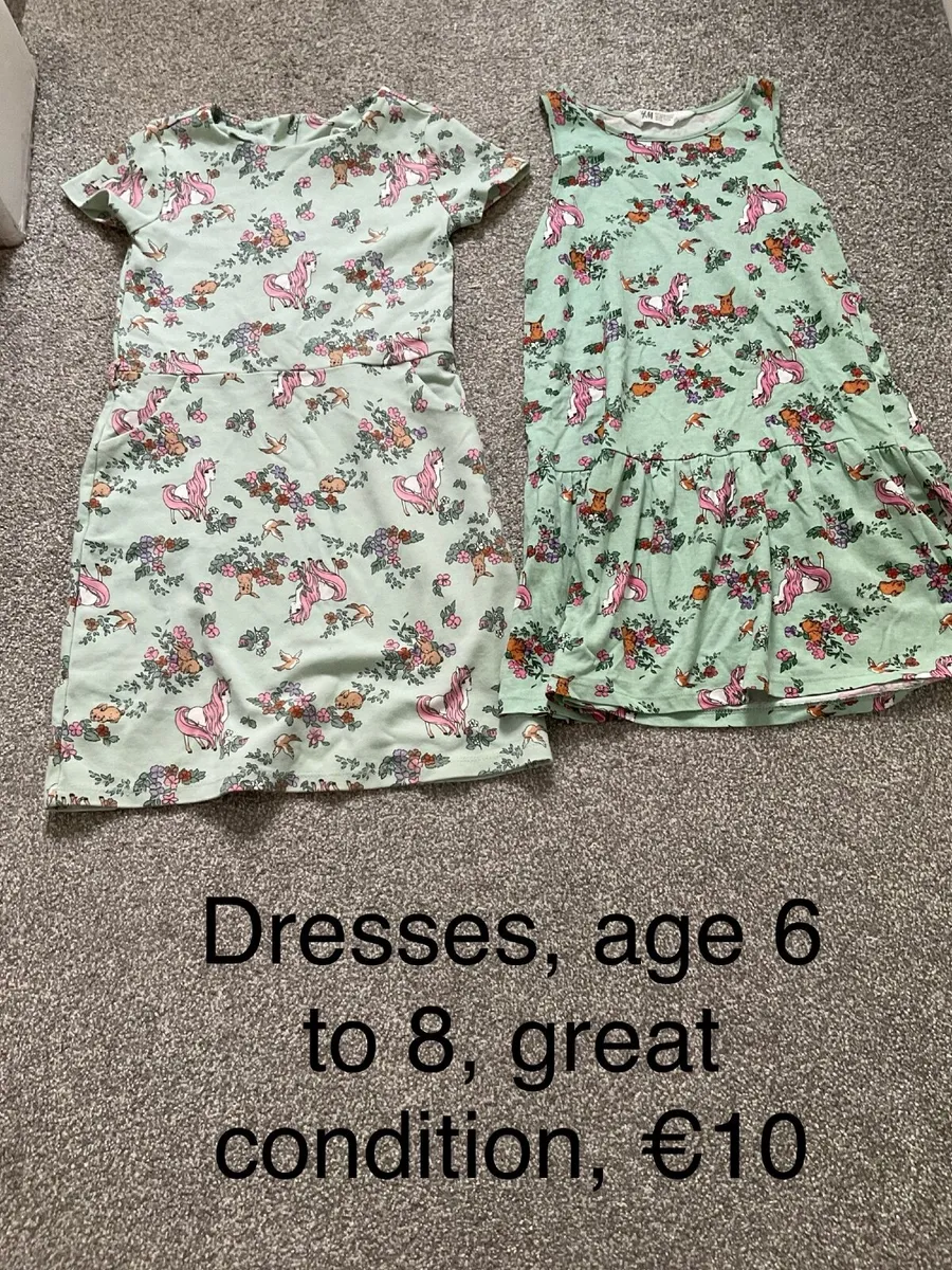 Girls dresses, age 6 to 8, rarely worn
