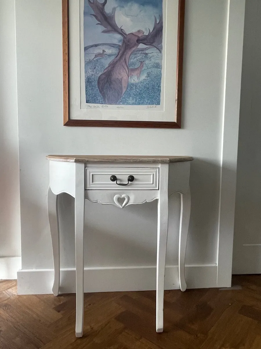 White hall table