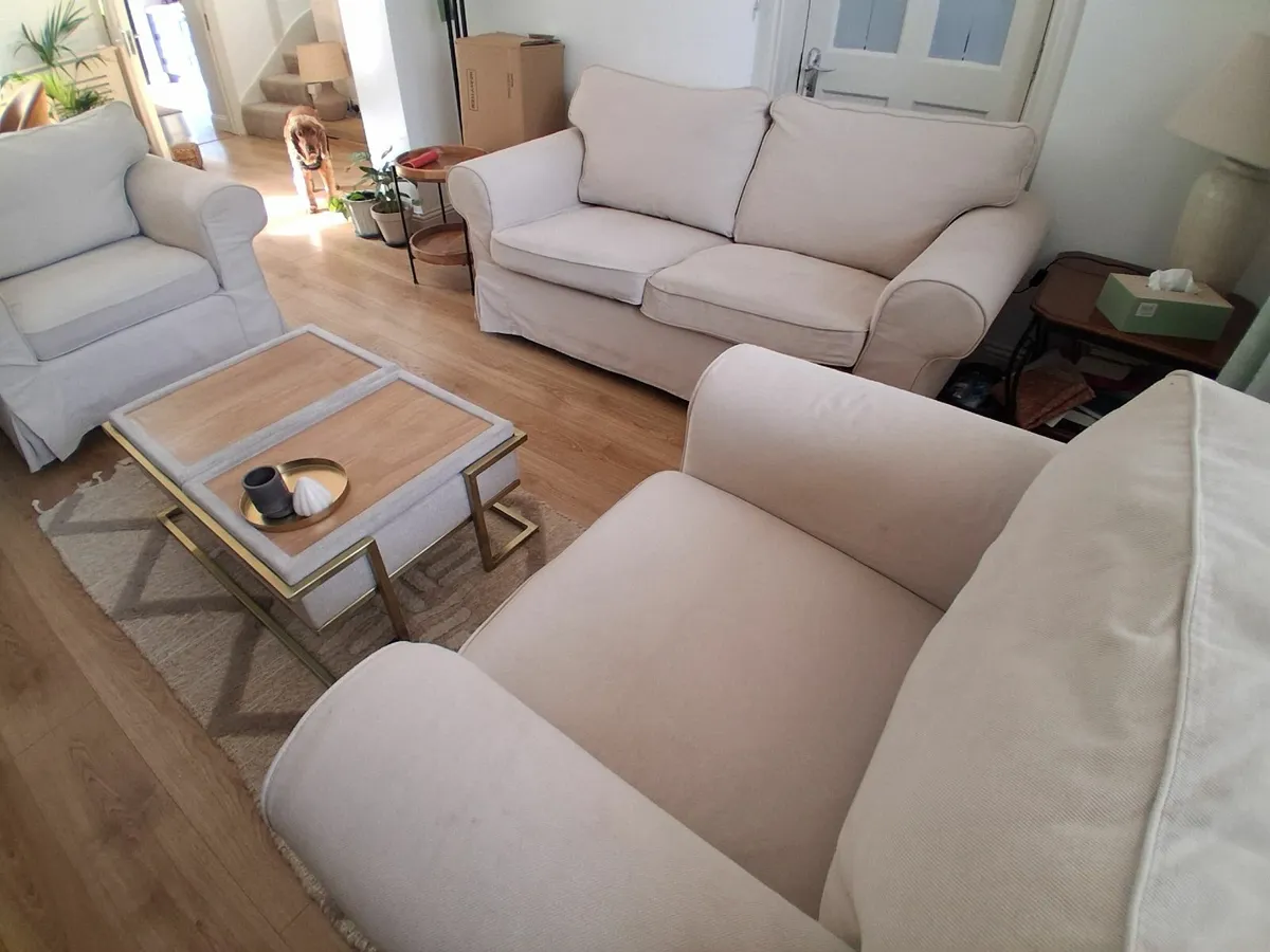 2 seater settee and 2 armchairs IKEA EKTORP suite - Image 1