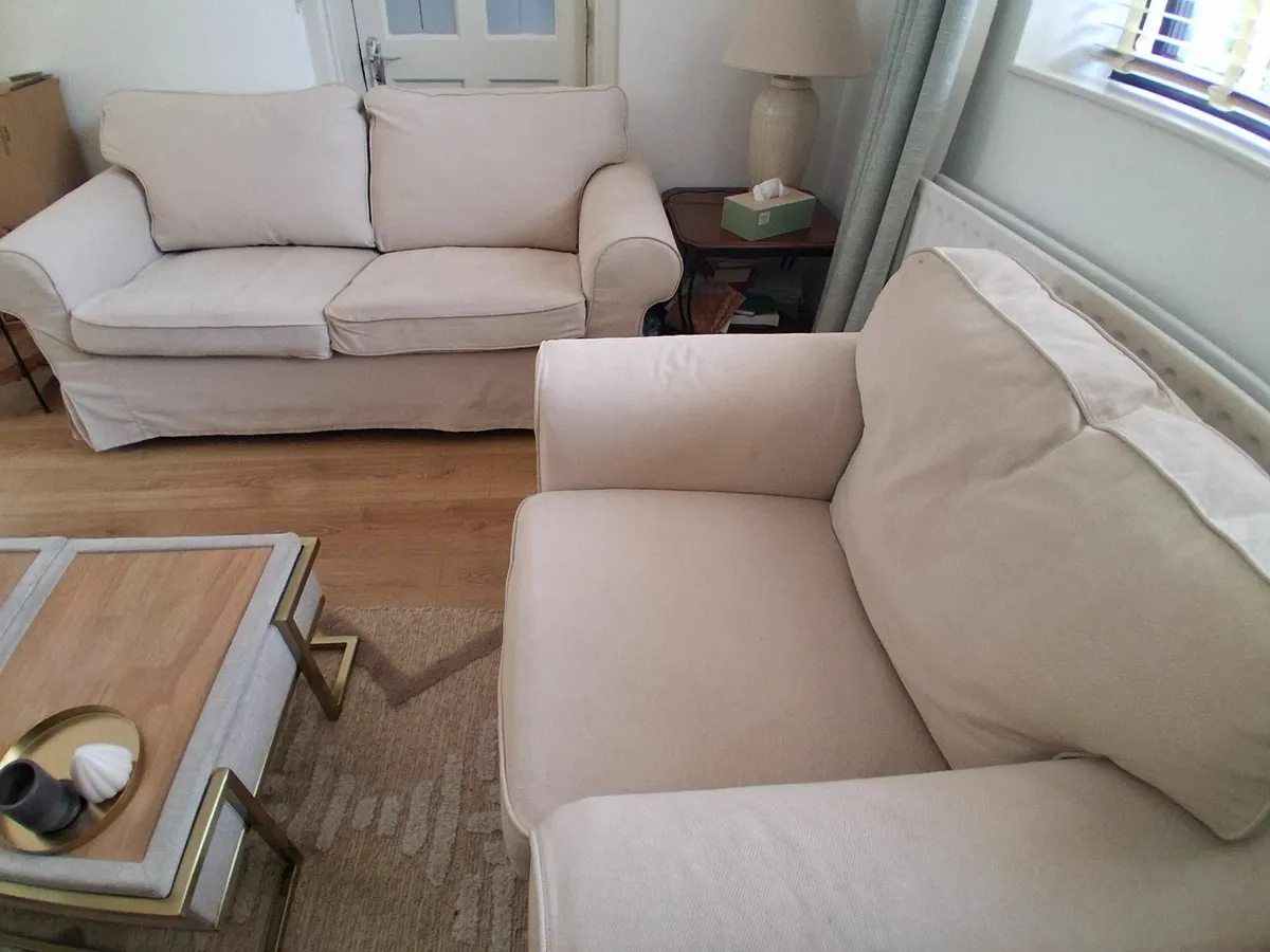 2 seater settee and 2 armchairs IKEA EKTORP suite - Image 3