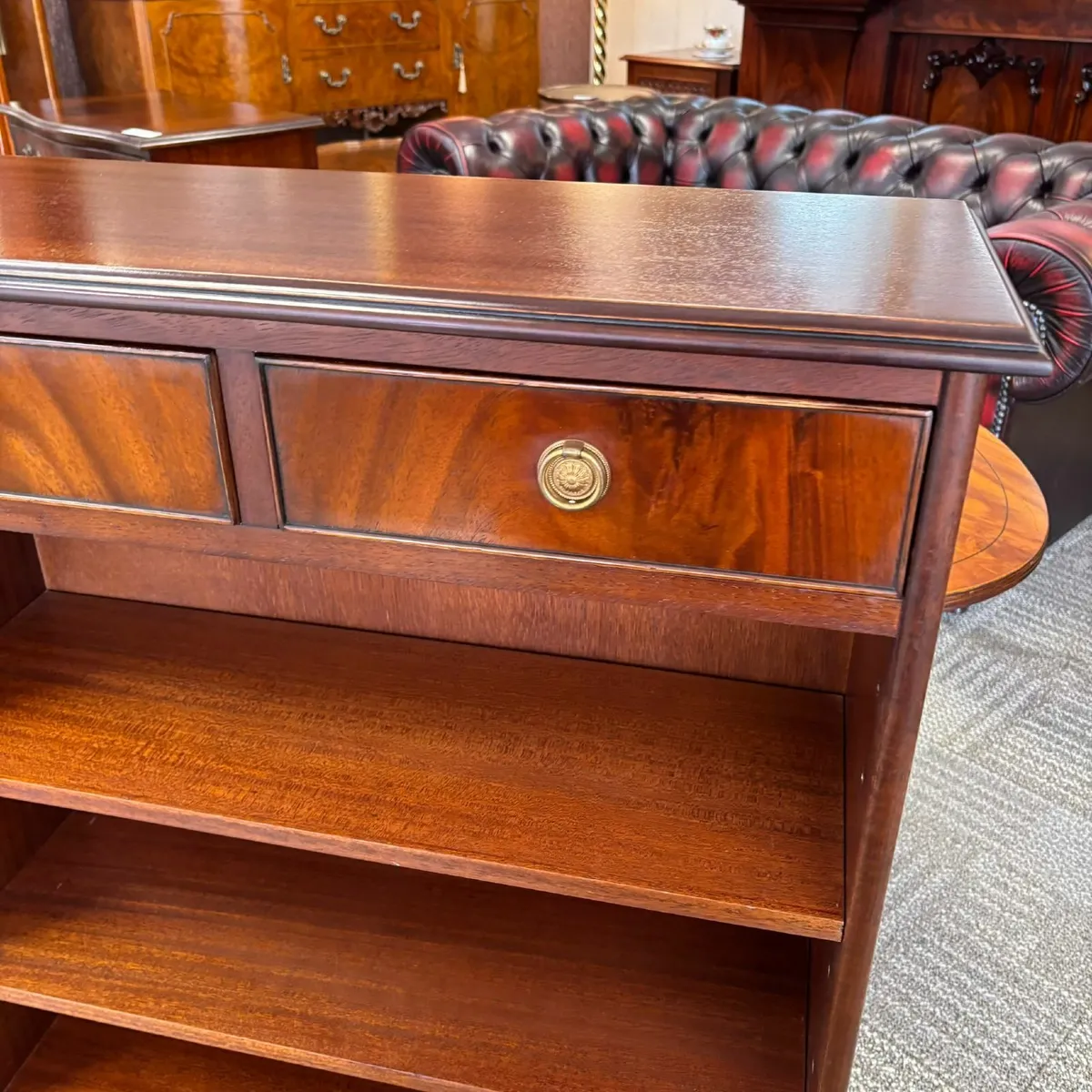 Mahogany open bookcase with two drawers. Fabulous - Image 3