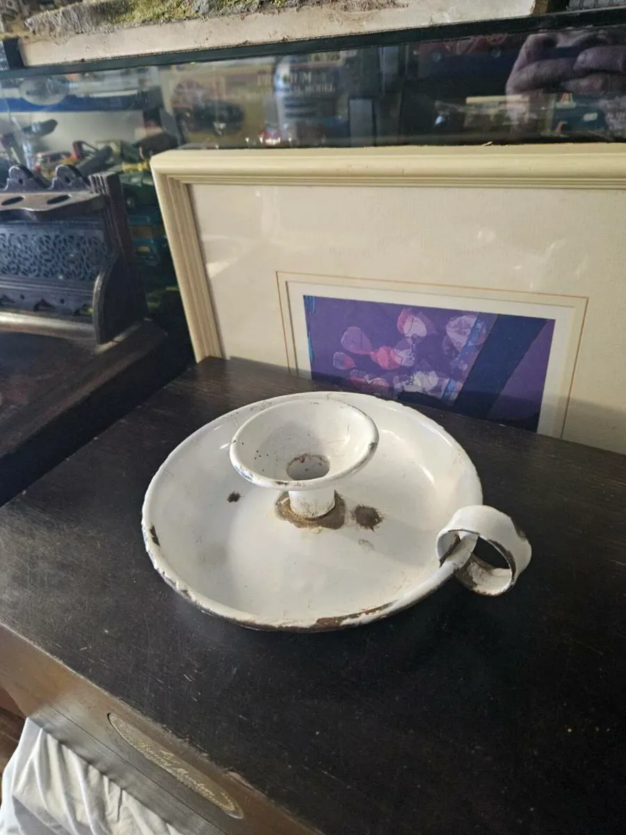 Vintage Enameled Candle Holder - Image 1