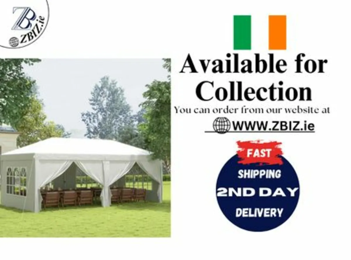 3 m x 6 m Pop-Up Gazebo with Sides & Windows - Image 1