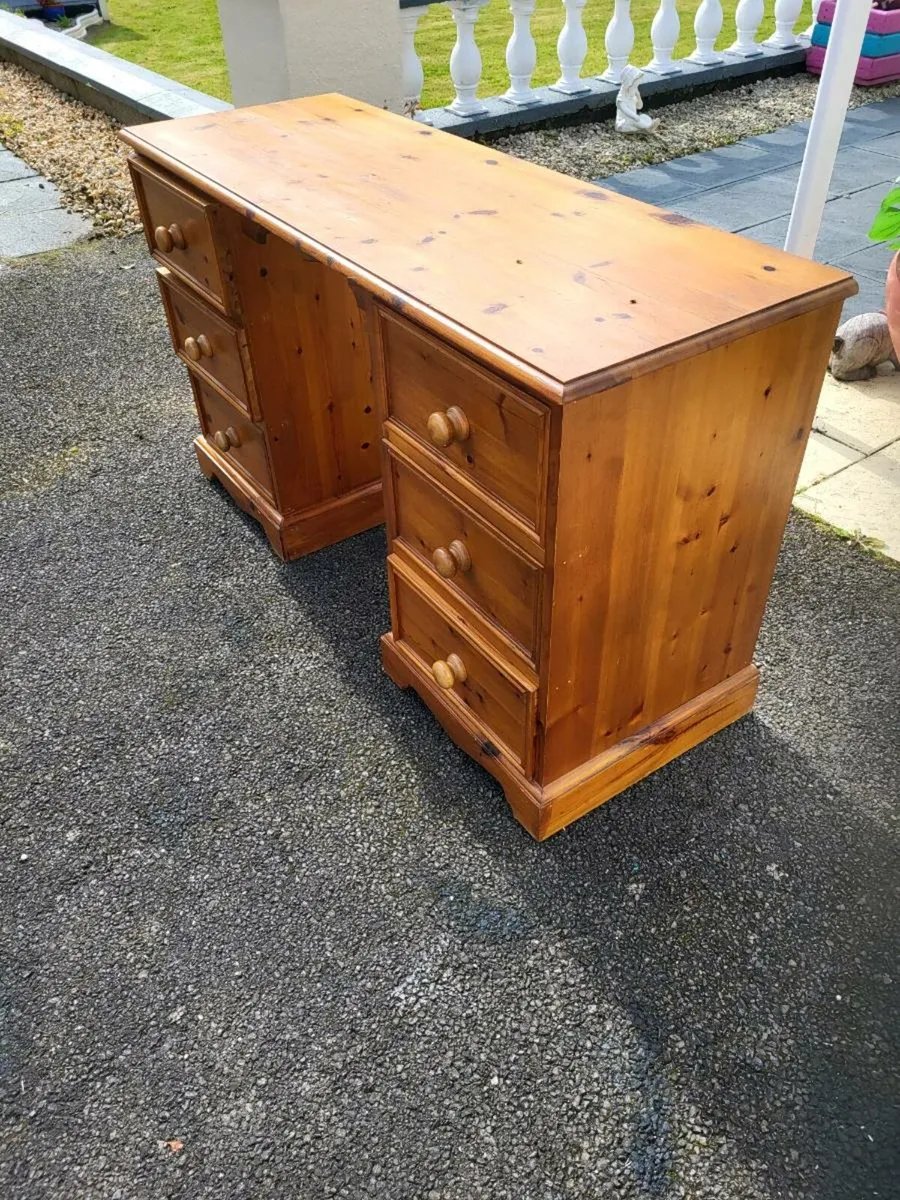 A Good Solid Pine Dressing Table/Desk - Image 2