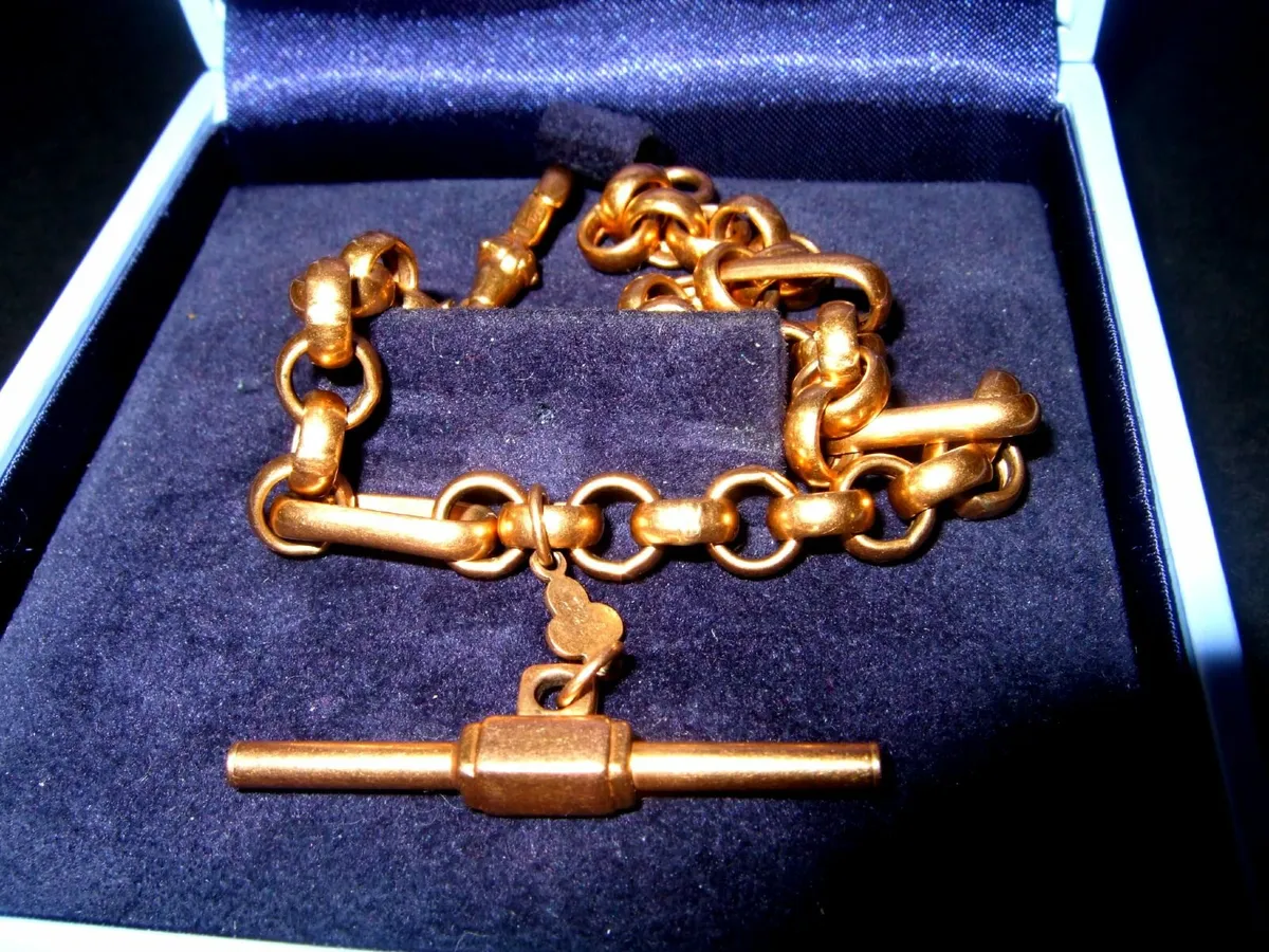 Vintage 9ct Gold Unisex 'Albert' Bracelet - Image 2