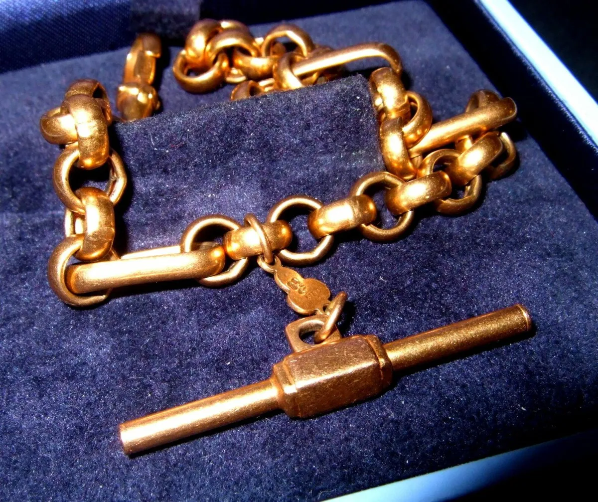 Vintage 9ct Gold Unisex 'Albert' Bracelet - Image 1