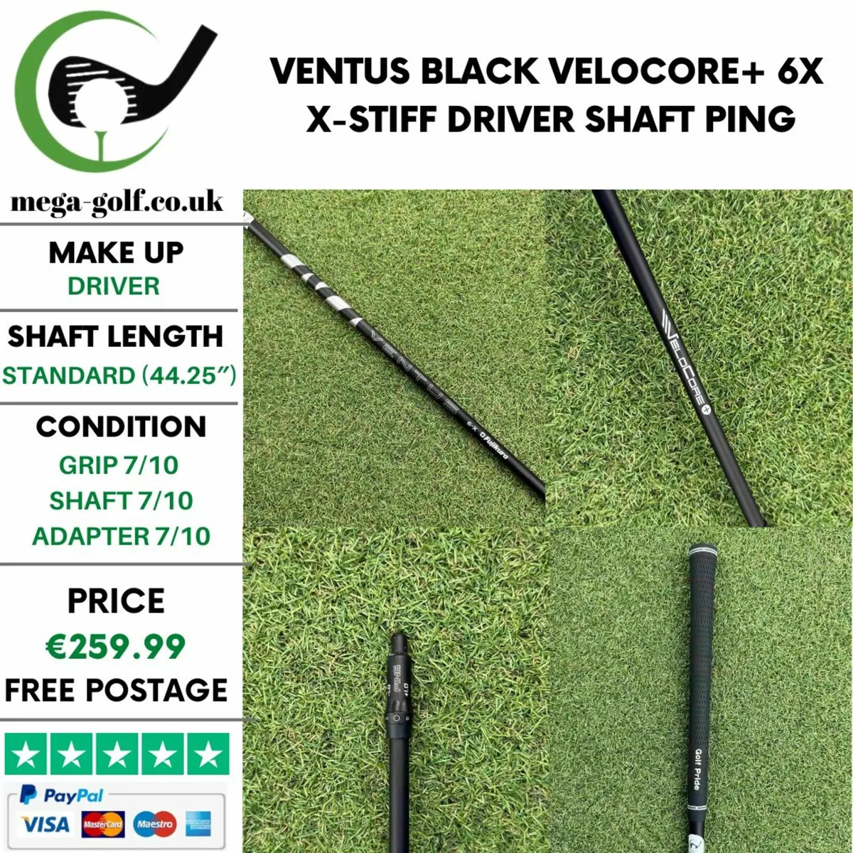 Ventus Black Velocore+ 6X X-Stiff Driver Shaft - Image 1