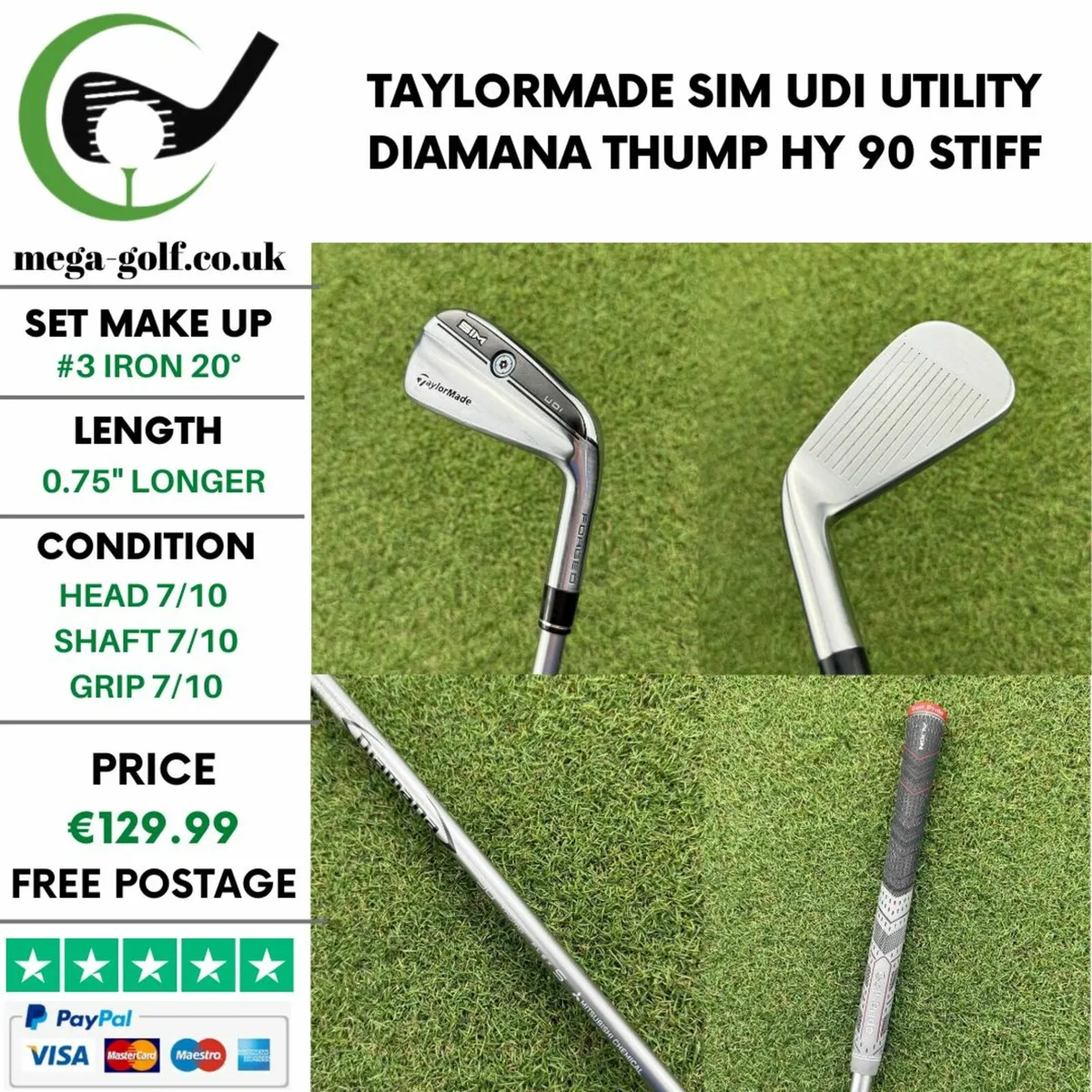 Taylormade Sim Udi Utility #3 Iron 20° / Stiff - Image 1