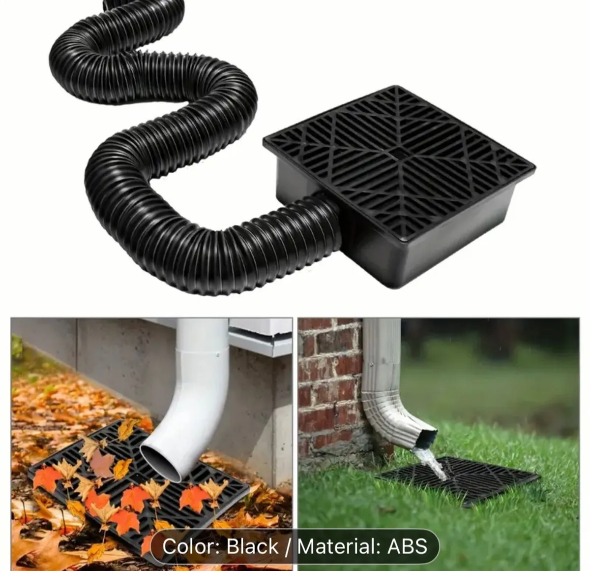 1pc Flexible Rain Gutter Downspout Extension Kit -