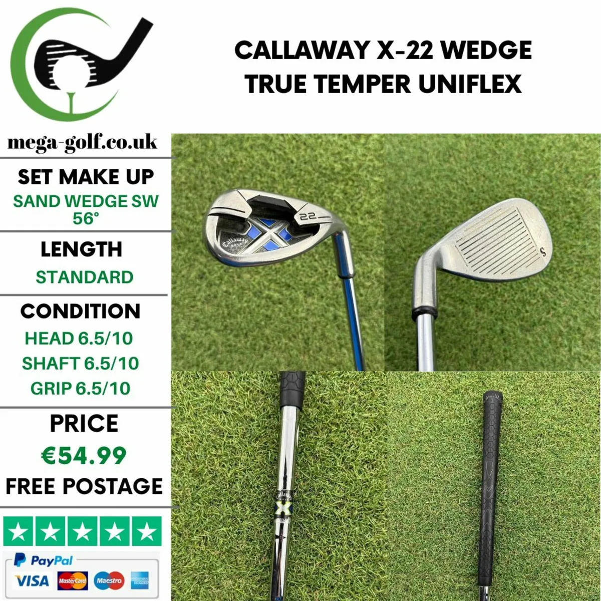 Callaway X-22 Wedge Sw 56° / True Temper Uniflex - Image 1