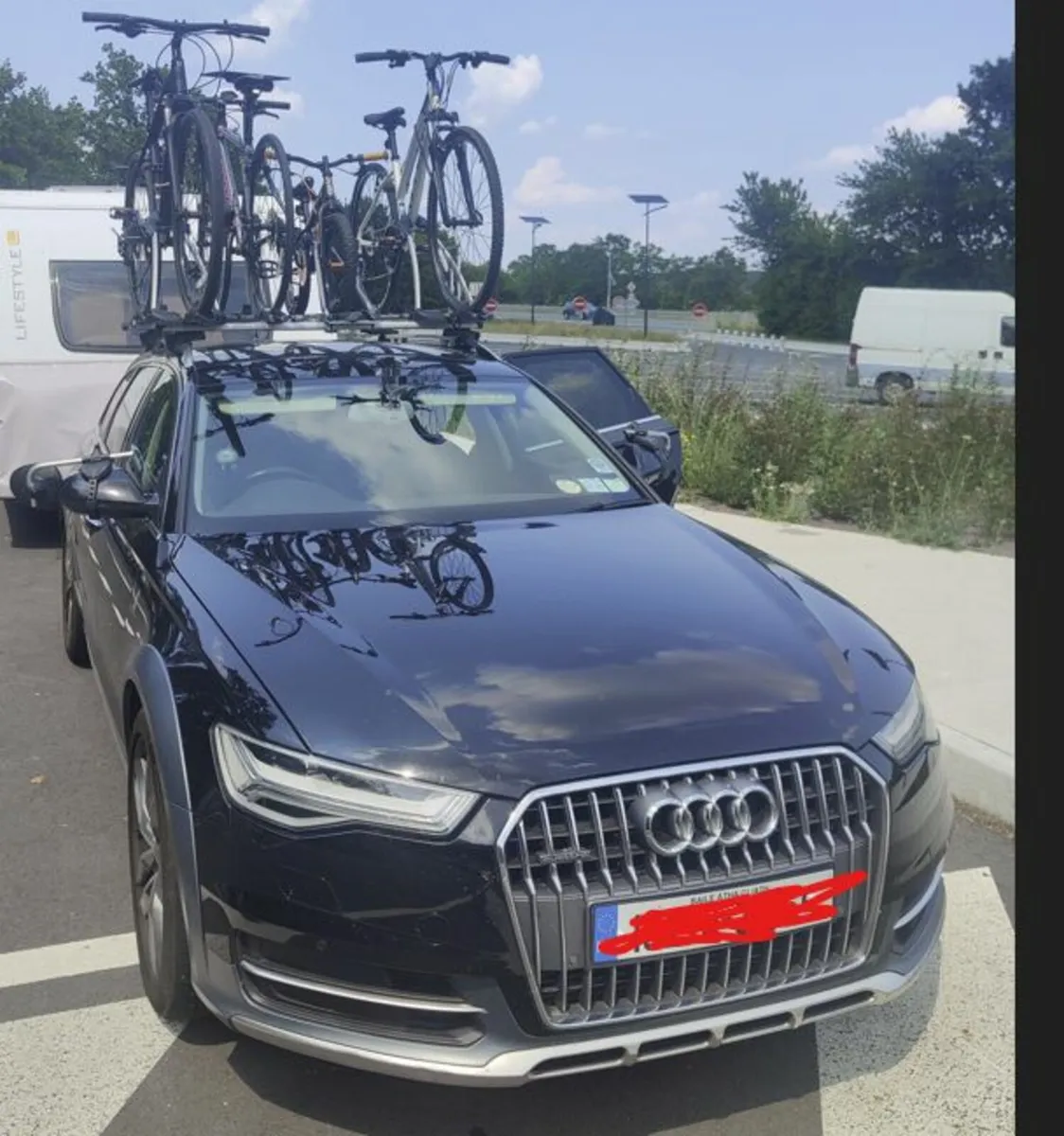 Roof Bars for Audi A6 Allroad plus x4 bike racks - Image 1