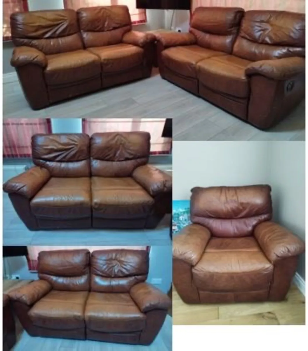 Leather Recliner Couches. 2+2+1 - Image 1