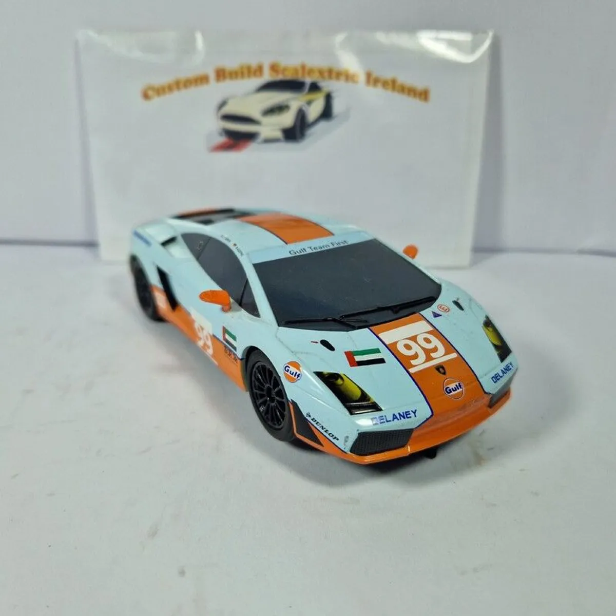 Scalextric Lamborghini Gallardo- Gulf Livery Slot Car   ( GT Touring Supercar ) - Image 2