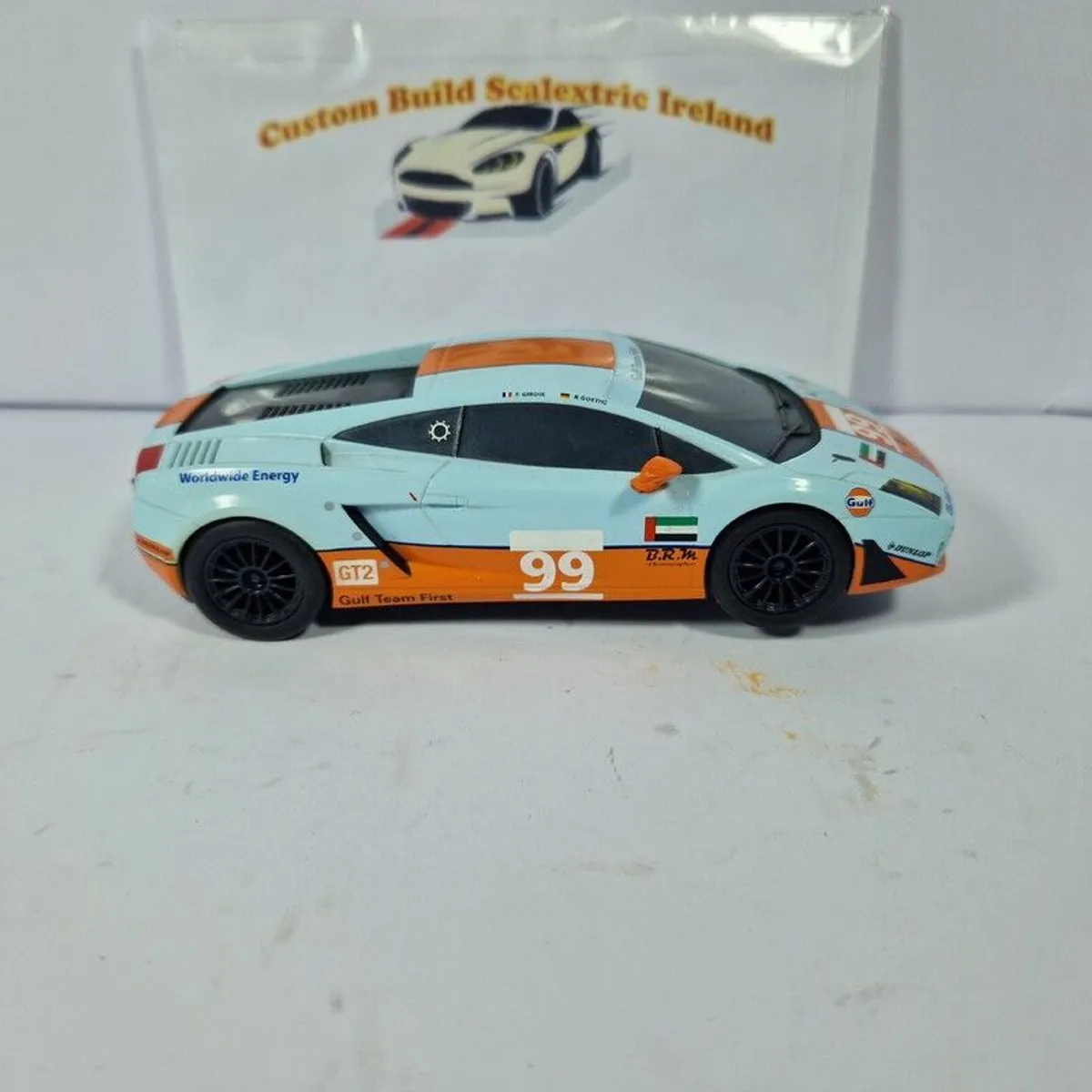 Scalextric Lamborghini Gallardo- Gulf Livery Slot Car   ( GT Touring Supercar ) - Image 4