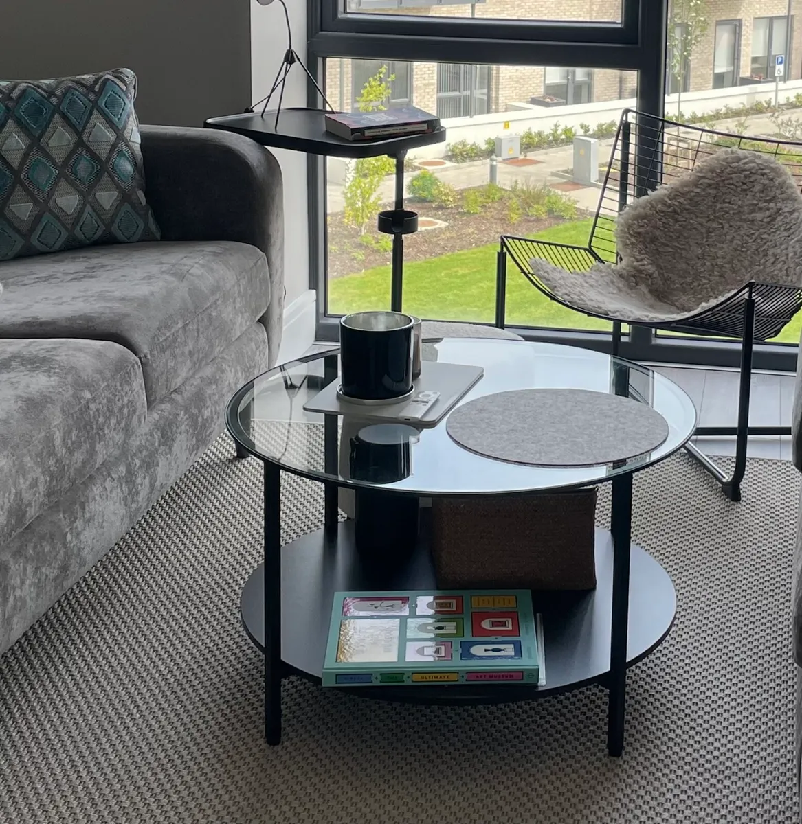 Coffee table black/brown glass IKEA, as new - Image 1