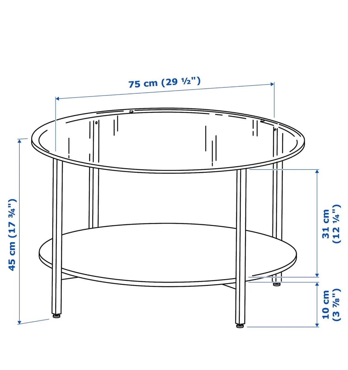 Coffee table black/brown glass IKEA, as new - Image 3