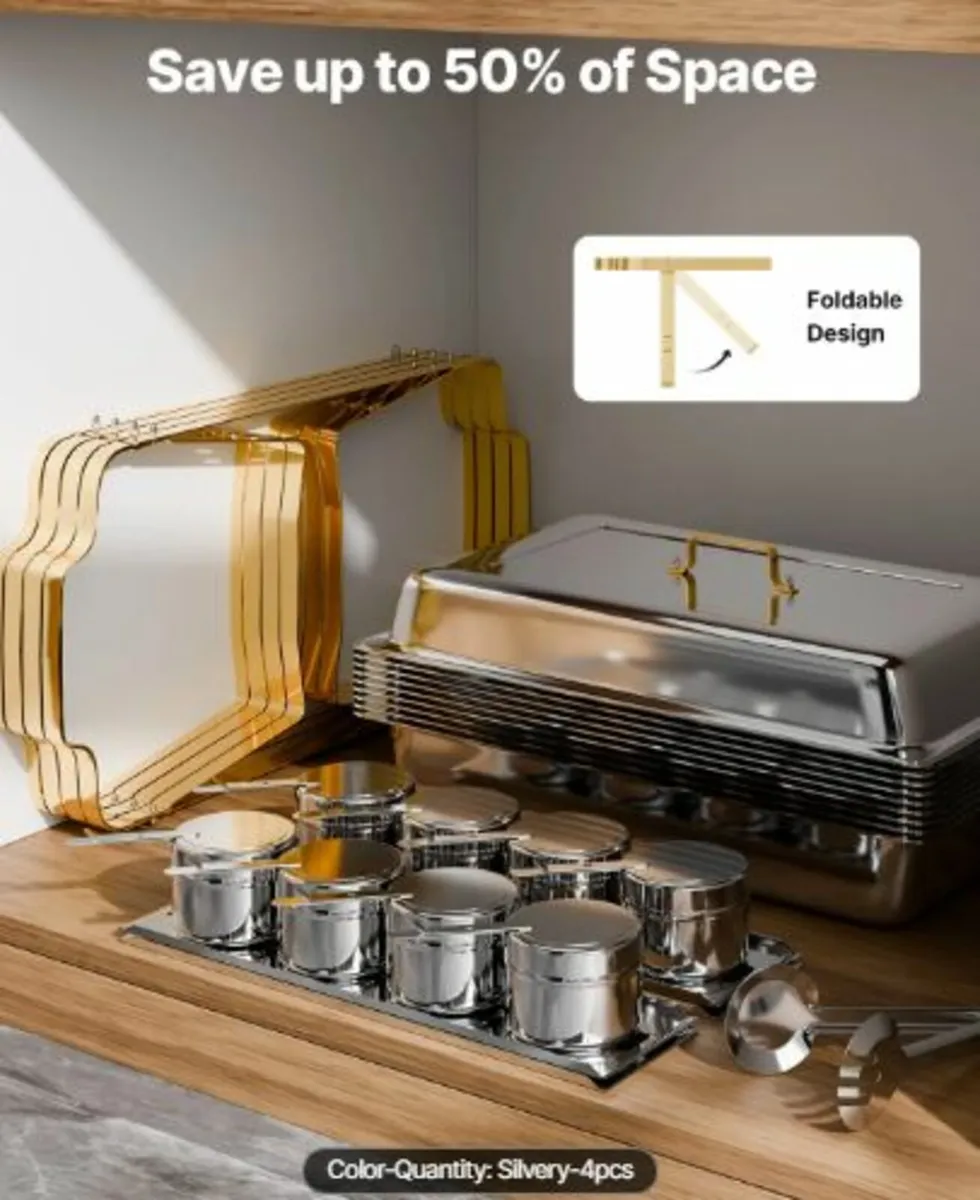 Chafing Dish Buffet Set, 8 Qt 4 Pack, Stainless - Image 4