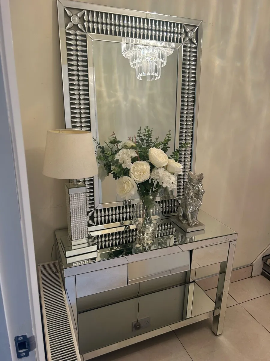 Console table and mirror