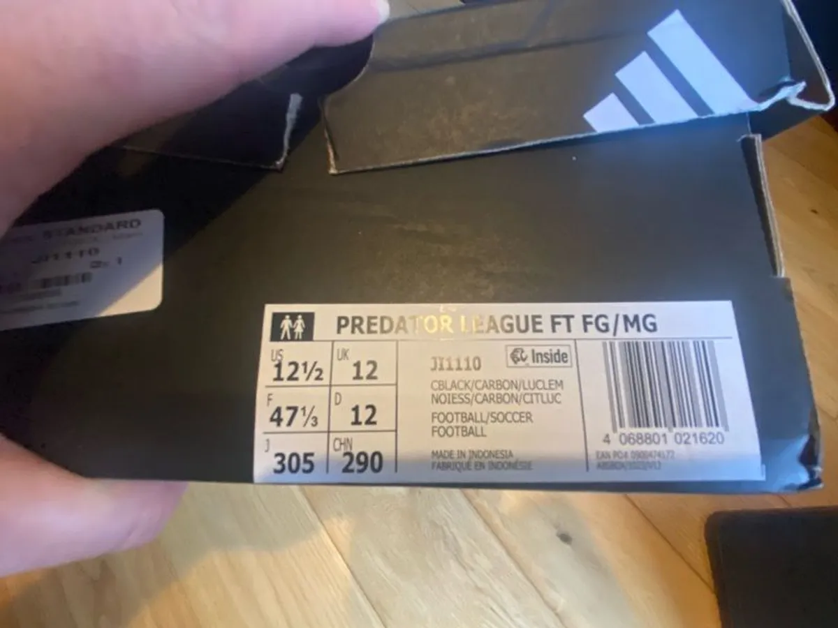 Adidas Predator Football Boots Size 12. New, tags on - Image 3