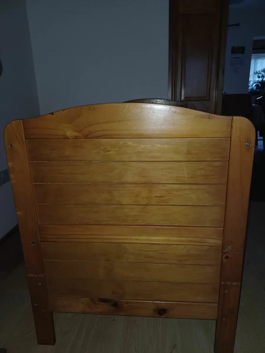 Wooden Baby Cot + Mattress & Sheet - Image 2