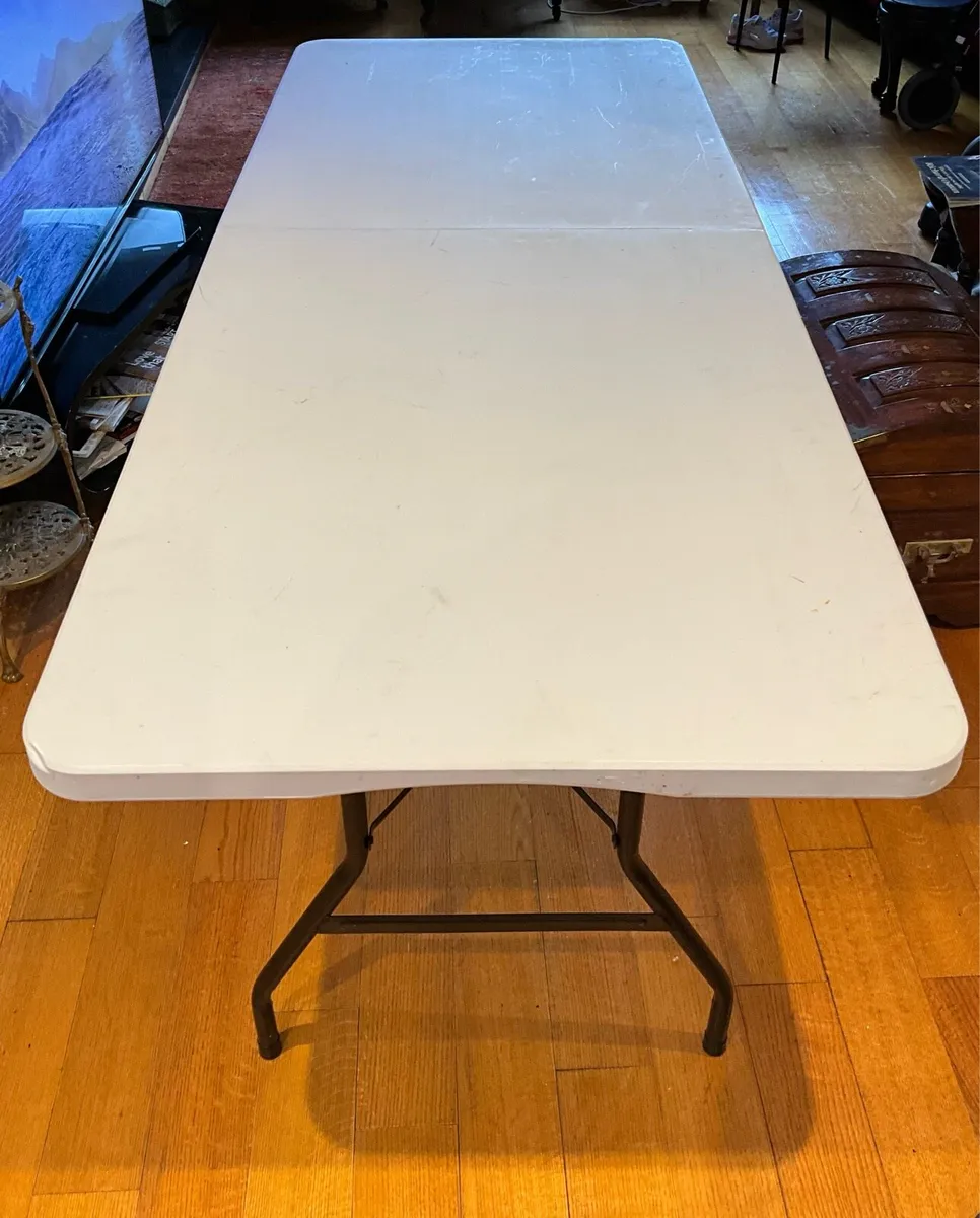 Large 6ft. Folding White Table - Image 1
