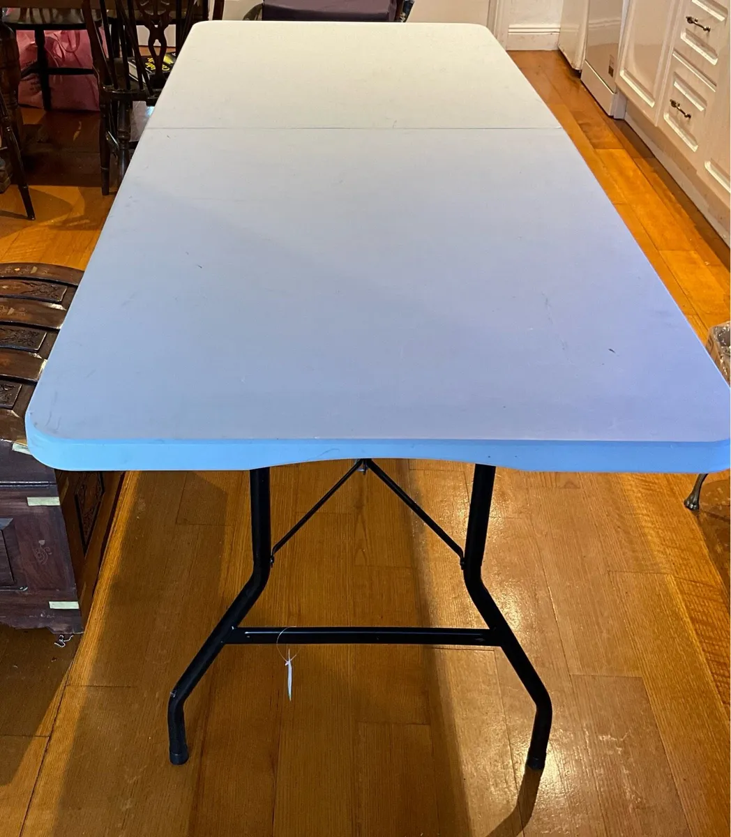 Large 6ft. Folding White Table - Image 2