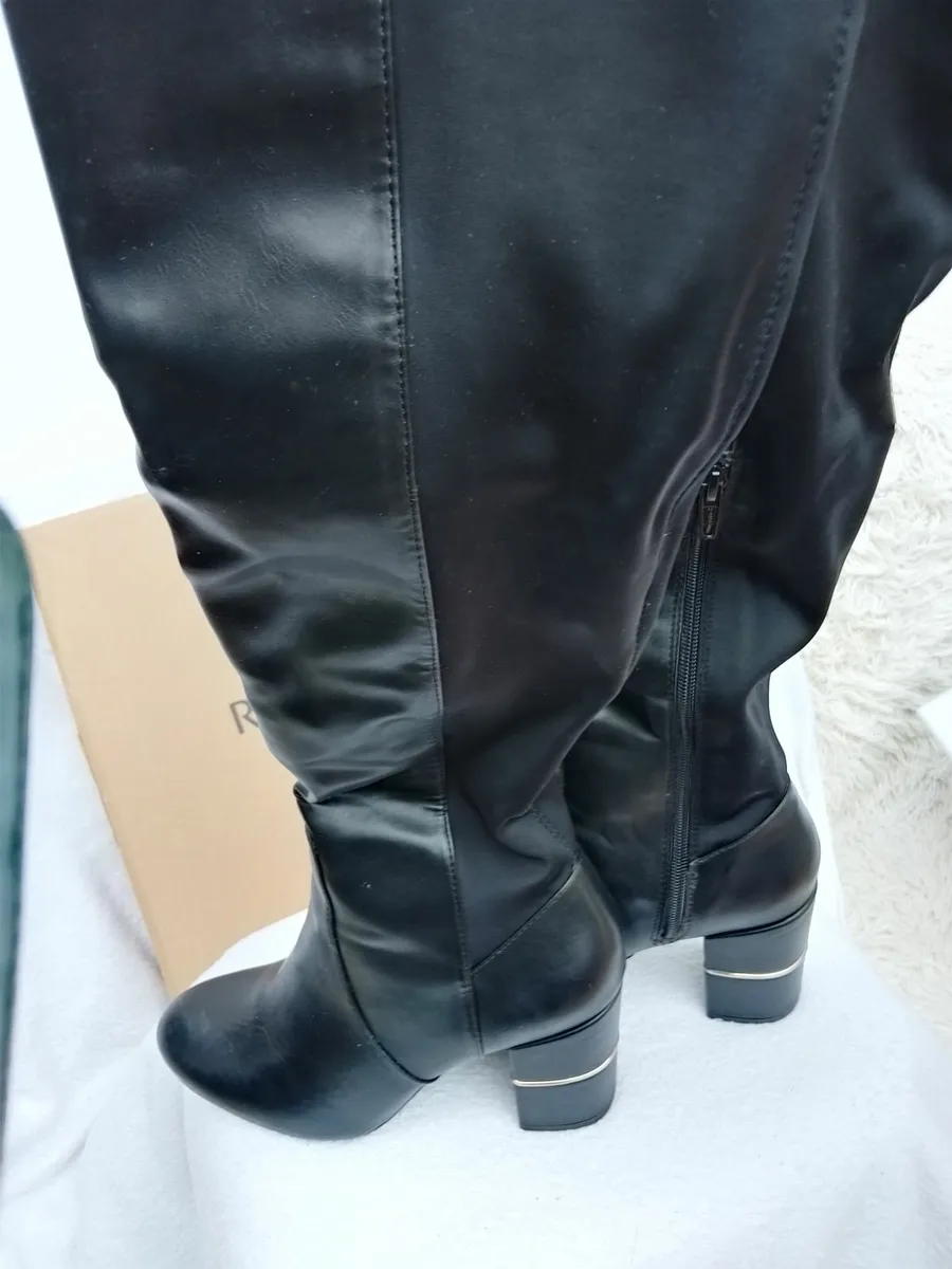 Black leather Over The Knee Boots - Image 3
