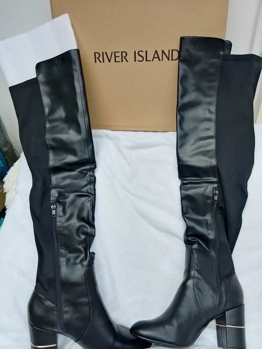 Black leather Over The Knee Boots - Image 1