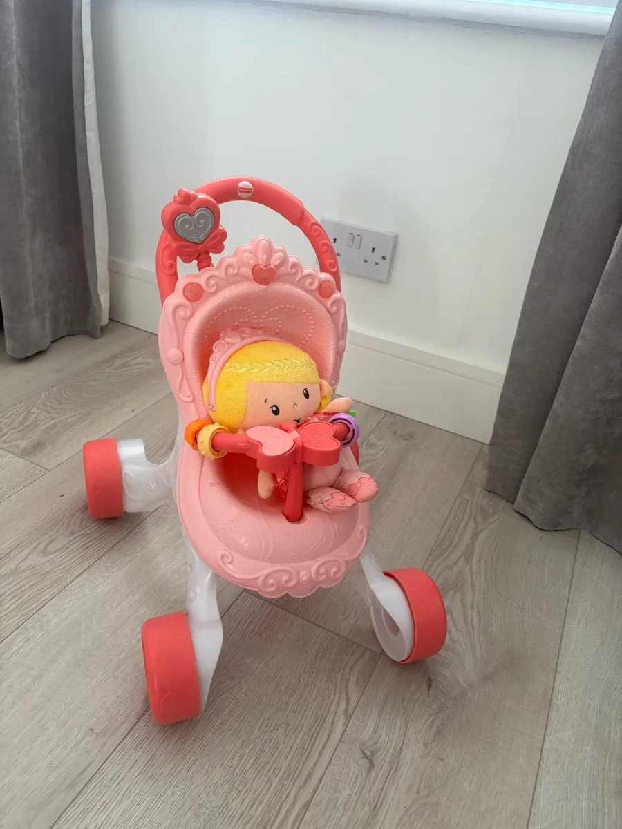 Fisher price pram and doll - Image 1