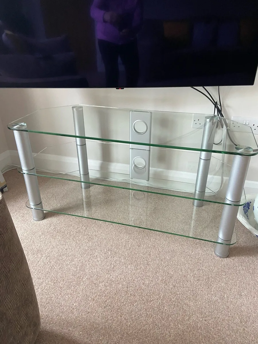 Clear Glass TV Table