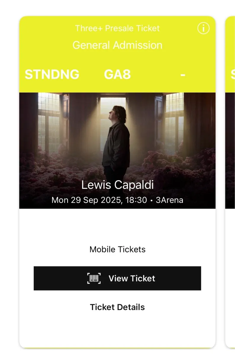 Lewis Capaldi Tickets X2