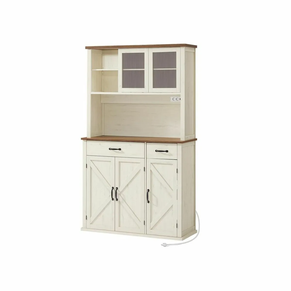 Tall Country Style Kitchen Cabinet Sideboard with - Image 1