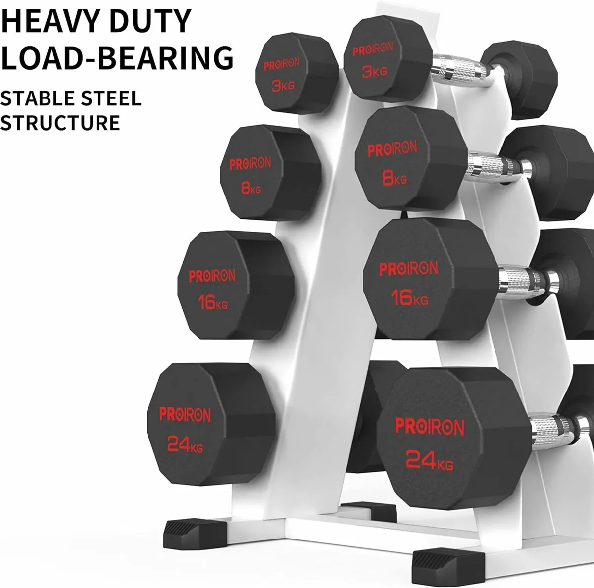PROIRON Dumbbell Weights Steel Rack Stand Home Gym - Image 2