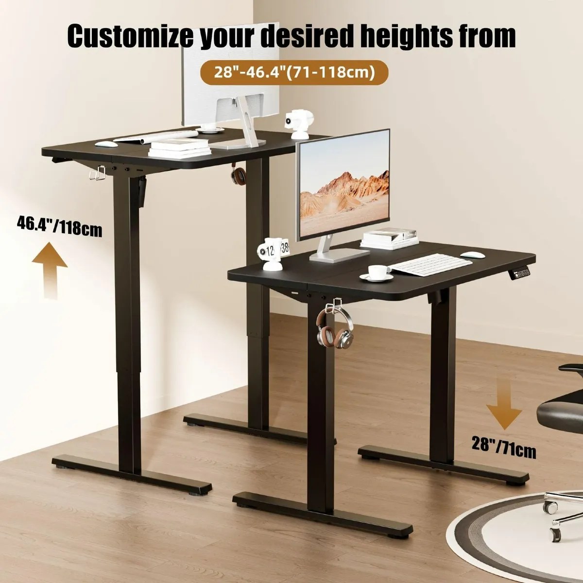 Electric Height Adjustable Standing Desk 80x60cm ( - Image 4