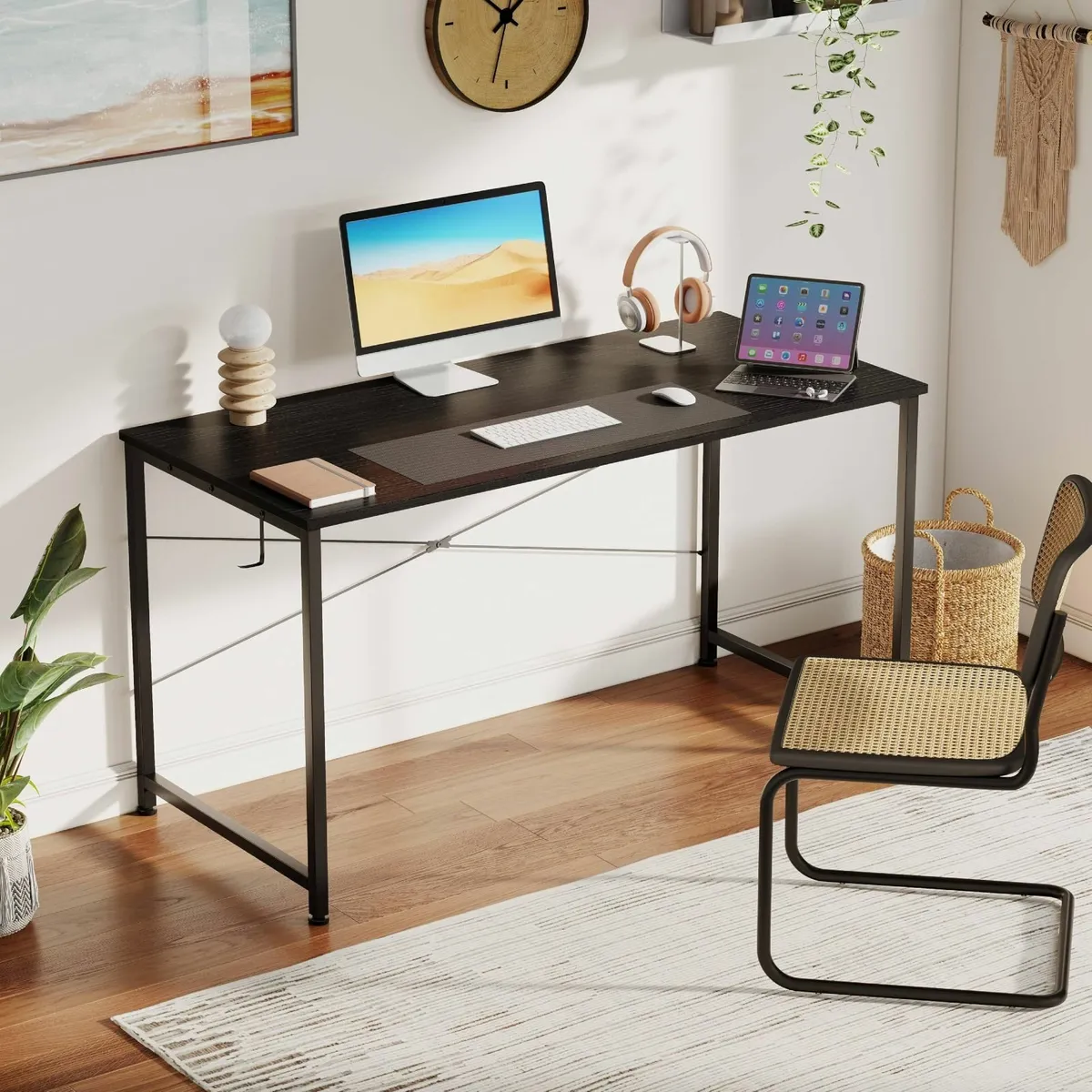 100cm Computer Desk Gaming Sturdy Metal Frame and - Image 2
