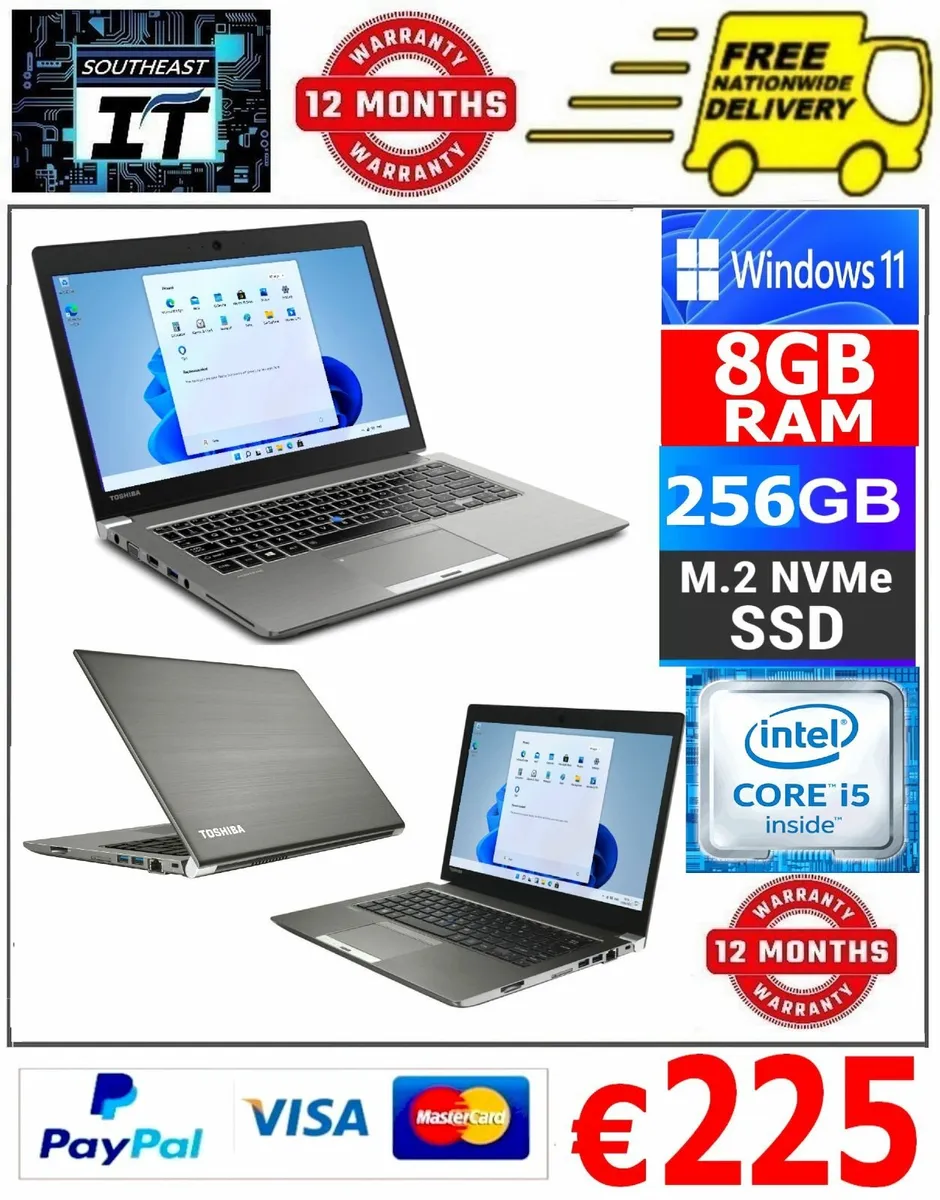 Toshiba Dynabook i5 8gb ram 256gb nvme win11 - Image 1