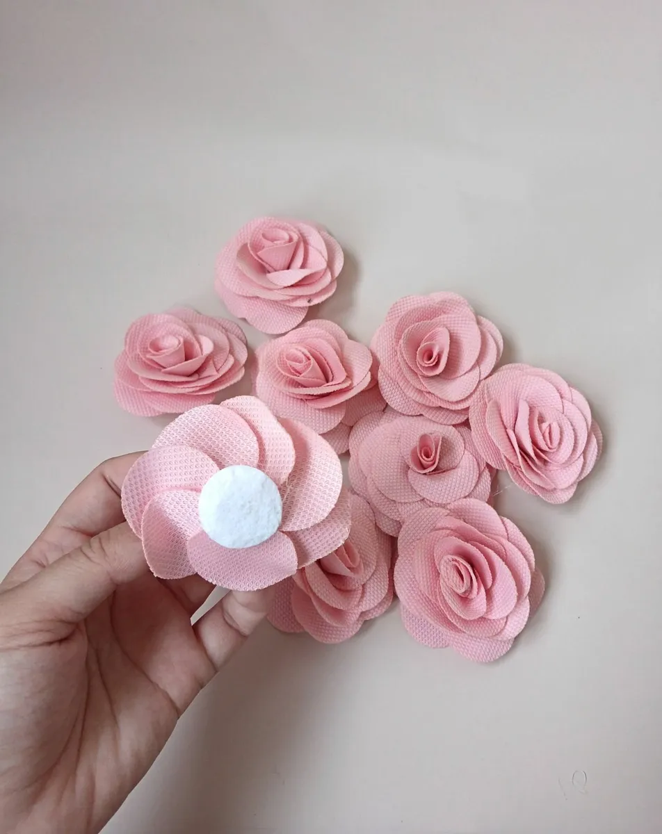 20 pcs Fabric flowers for craft hair Accessories - Image 4